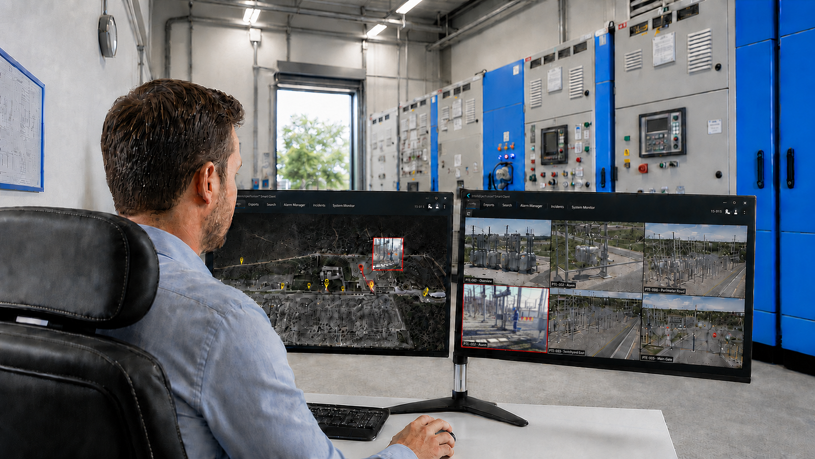 SmartTrack operator monitoring a protected electrical substation